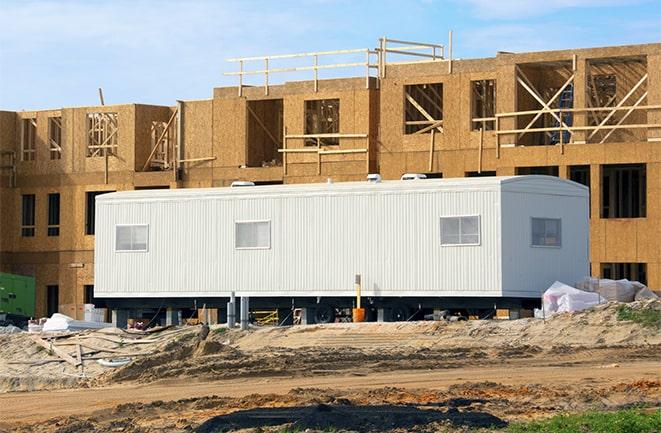 office trailers and equipment rental at a construction site in Cottonwood Shores TX